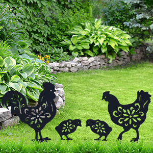 hen garden stakes