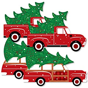 Merry Little Christmas Tree - Decorations DIY Red Truck and Car Christmas Party Essentials