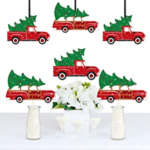 Merry Little Christmas Tree - Decorations DIY Red Truck and Car Christmas Party Essentials Decor