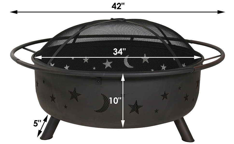 outdoor wood burning fire pit dimensions