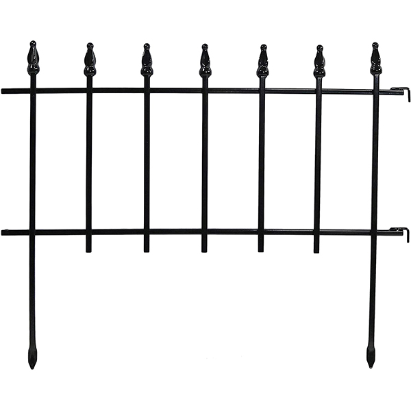 5-Panel Roman Border Fence Set - 9-Foot Overall Length - Decorative Metal Garden and Landscape Fencing - 22 Inches Wide x 18 Inches Tall Per Piece