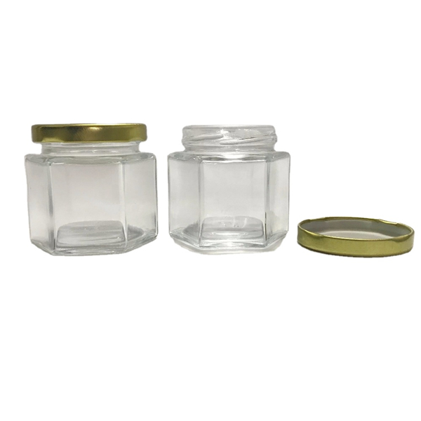 Factory Direct Supplier of 4oz Hexagonal Glass Jars with Gold Lid