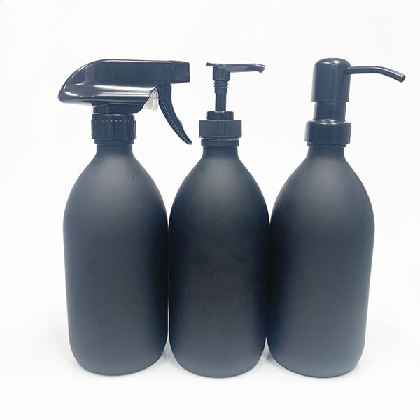 Factory Direct: Matte Black Glass Soap Dispenser in 8oz and 16oz Sizes