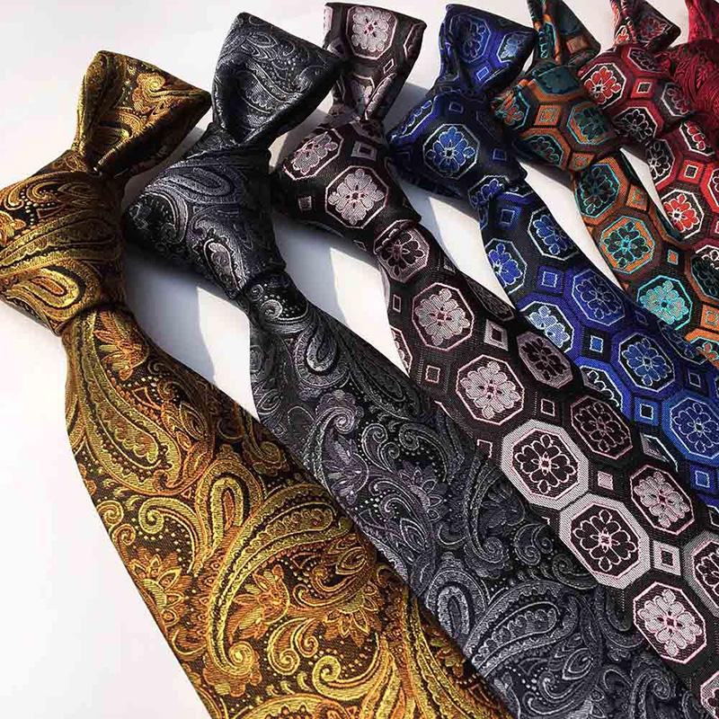 stain suit tie High Quality handmade Jacquard Paisley <a href='/necktie/'>Necktie</a> for Men