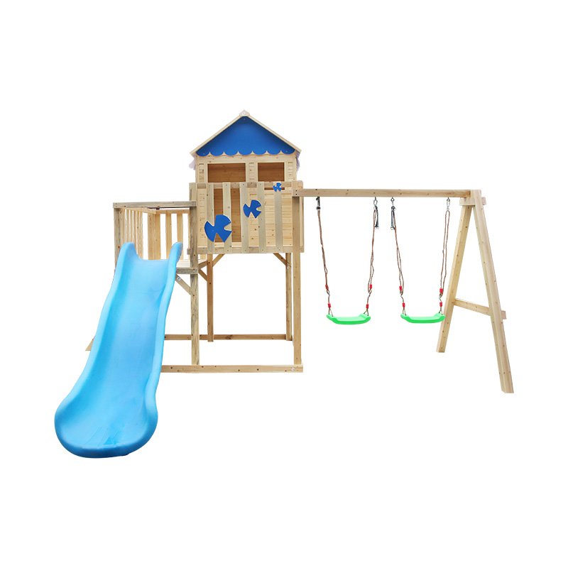 Factory Direct: Exclusive Wooden <a href='/swing/'>Swing</a> Set & Playhouse for the Ultimate Backyard Fun