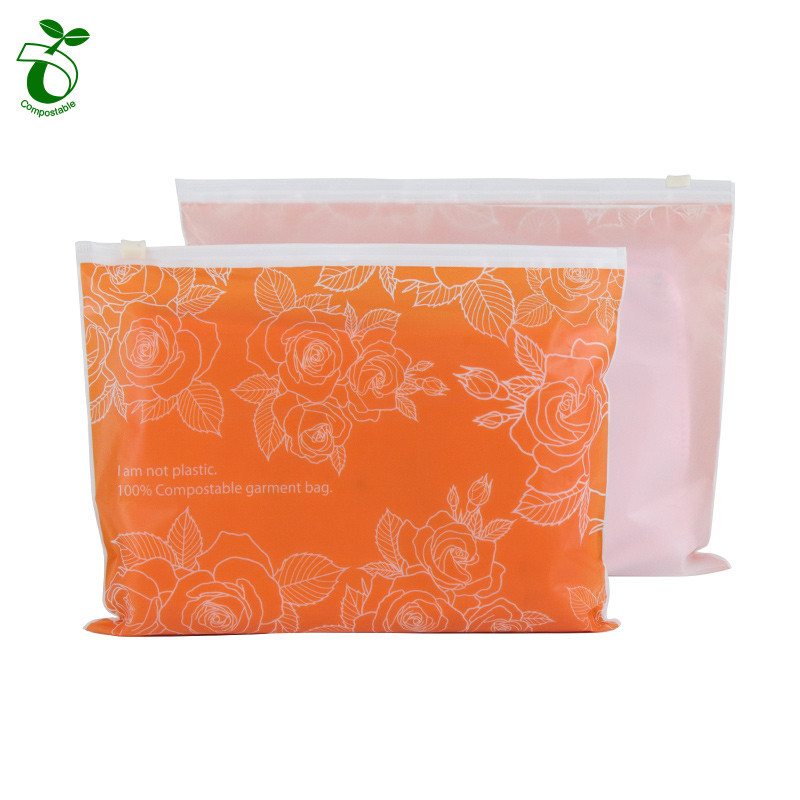 Flowers Printing Biodegradable 100% Recyclable Clear <a href='/zipper-bag/'>Zipper Bag</a>