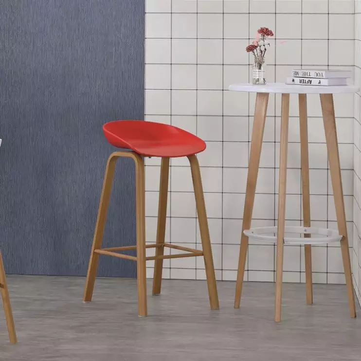 Plastic Bar Stool Solid Wood High Bar Chair