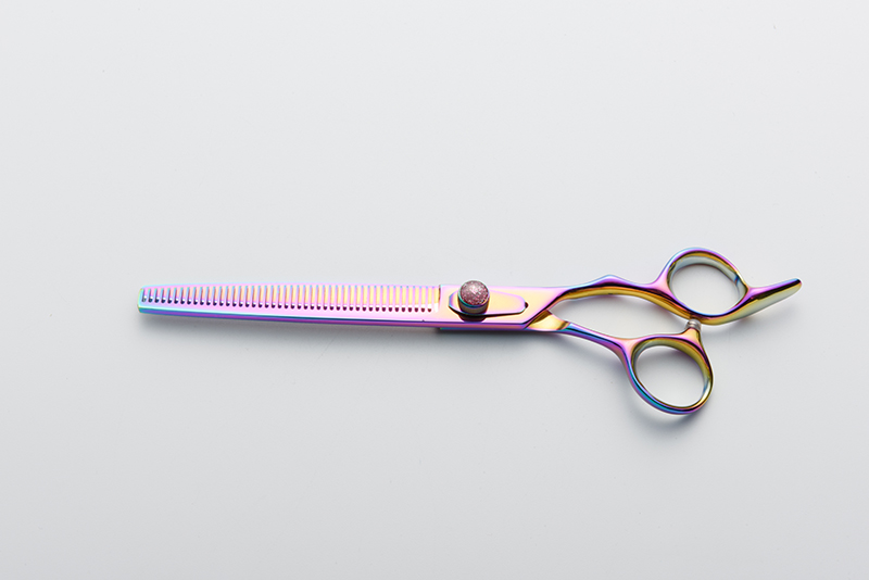 Multicolor Titanium Pet Grooming Shears Dog Thinning Scissors (2)