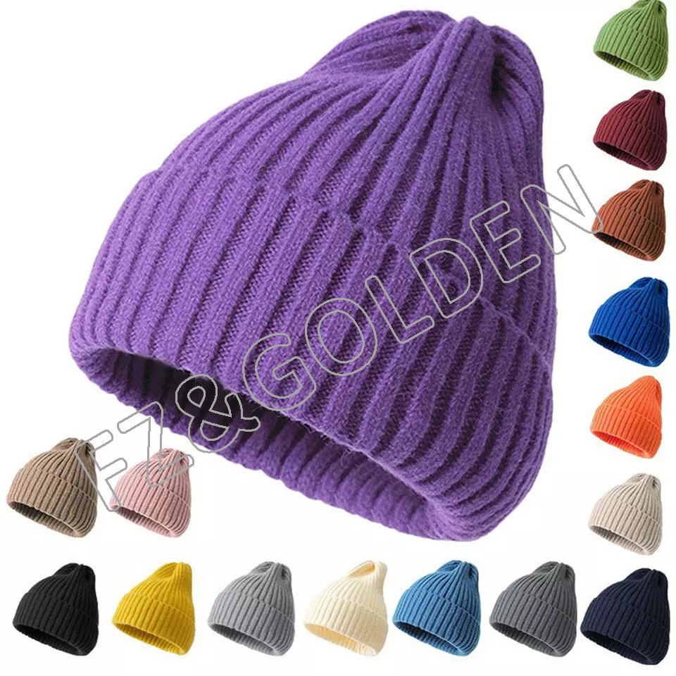 Factory Direct Knit <a href='/beanie/'>Beanie</a> Hats for Cold Weather | Soft, Stretchy & Stylish Daily Ribbed Toboggan Cap