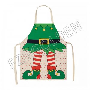 Best price Water and Heat Resistant polyester Hemp Adjustable Neck Tie promotional custom Christmas Apron