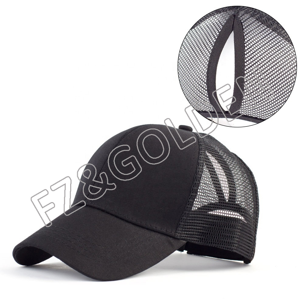 Shop Direct from Factory: 2021 Short Brim Pony Tail Mesh Back <a href='/baseball-cap/'>Baseball <a href='/cap/'>Cap</a></a>s Available Now