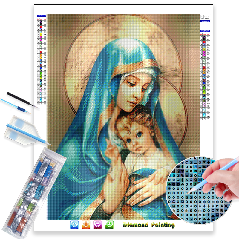 14# Portrait Picture Wall Painting Canvas <a href='/art/'>Art</a> Mosaic 5d Diy Crystal Drawing Chistian Religious Diamond Painting 