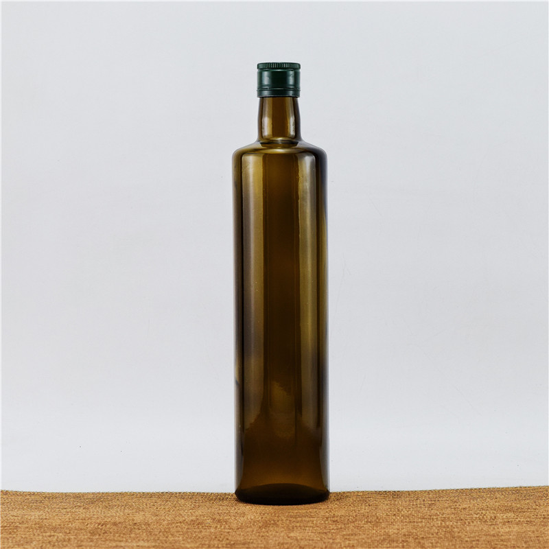 500ml Glass Round Amber Olive Bottle - Factory Direct Pricing | High Quality and Durable | Fast Shipping