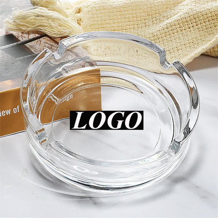 Premium Custom Logo Transparent and Black Glass Ashtray - Direct Factory Manufacturer
