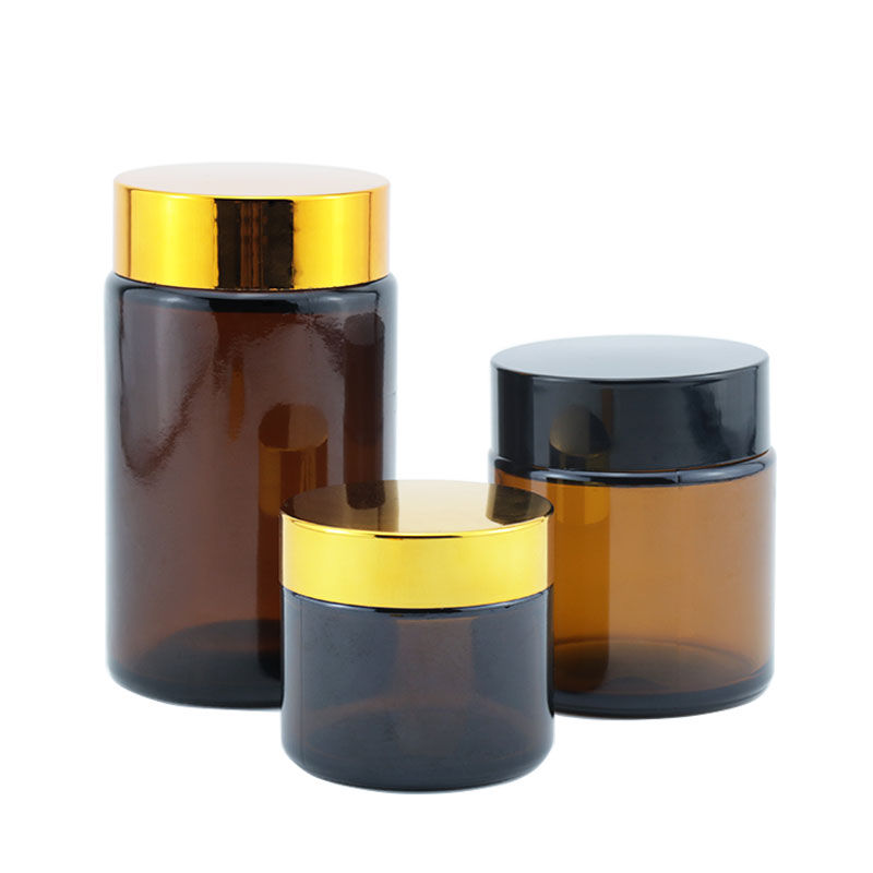 Wholesale Amber Glass Cream Jars with Lids - Factory Direct Pricing | Available in 60 ml, 100 ml and 200 ml Sizes