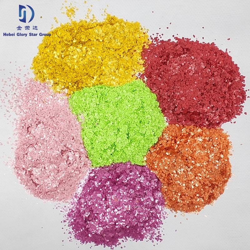 Factory Direct Dyed <a href='/color-mica/'>Color <a href='/mica/'>Mica</a></a> Flakes for Floor Engineering: Vibrant Coloured Options Available