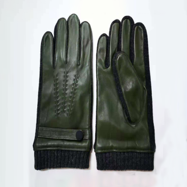 Luxury Lady's <a href='/leather-gloves/'>Leather Gloves</a> | Factory Direct with Colored Line Ribbed Design