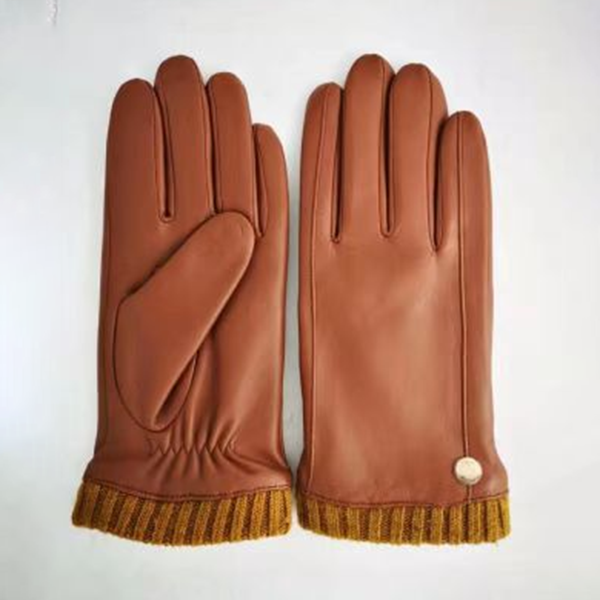 Factory Direct Ladies Knitted Ribbed <a href='/leather-gloves/'>Leather Gloves</a> in Full Colour Inseam