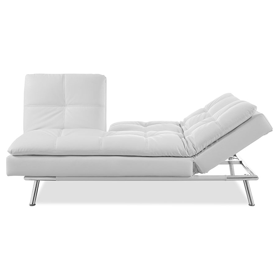 HOMCOM Convertible Chaise Lounge Sleeper Reclining Sofa Metal Chaise Lounge