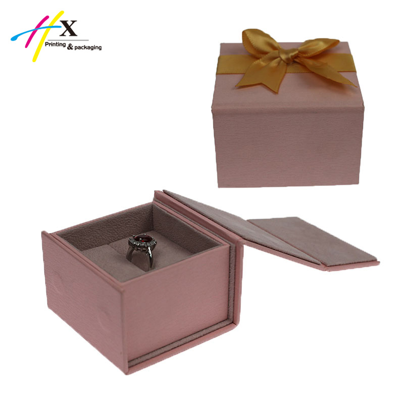 Pink Cardboard Jewelry Ring Box