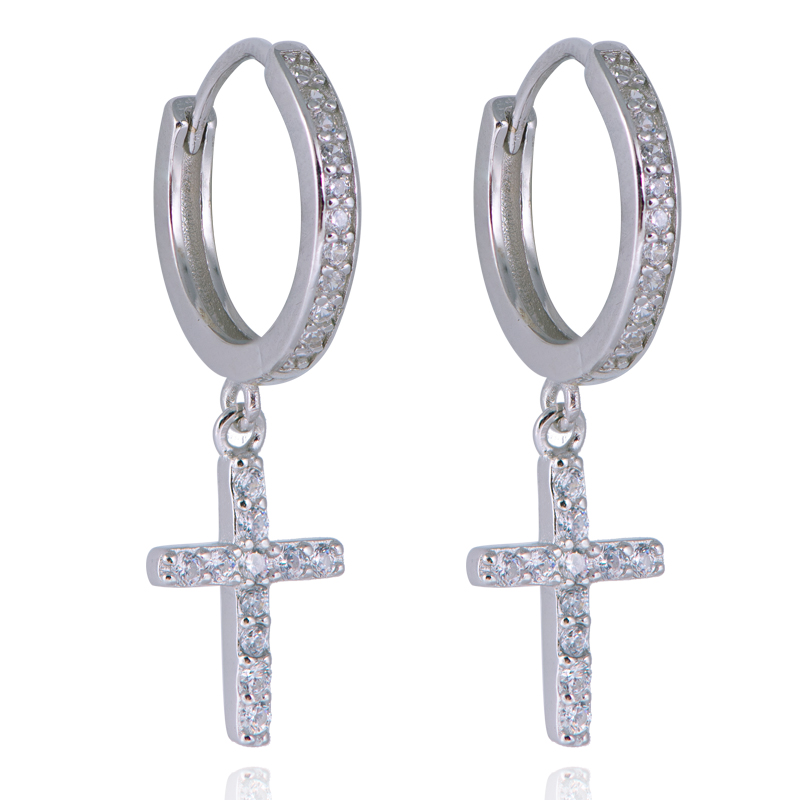 Latest Design Cross White Gold <a href='/earring/'>Earring</a>s