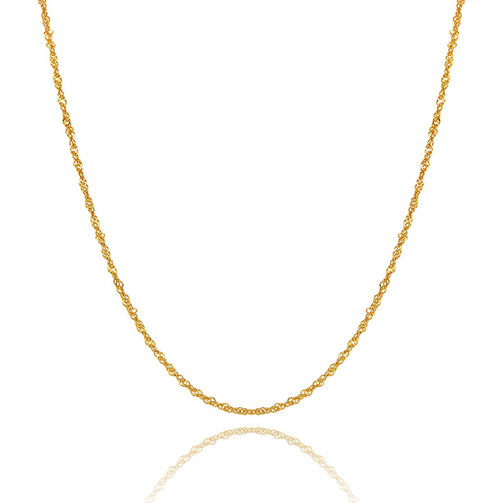 18k Yellow Gold Smooth Cut Link Rope Chain