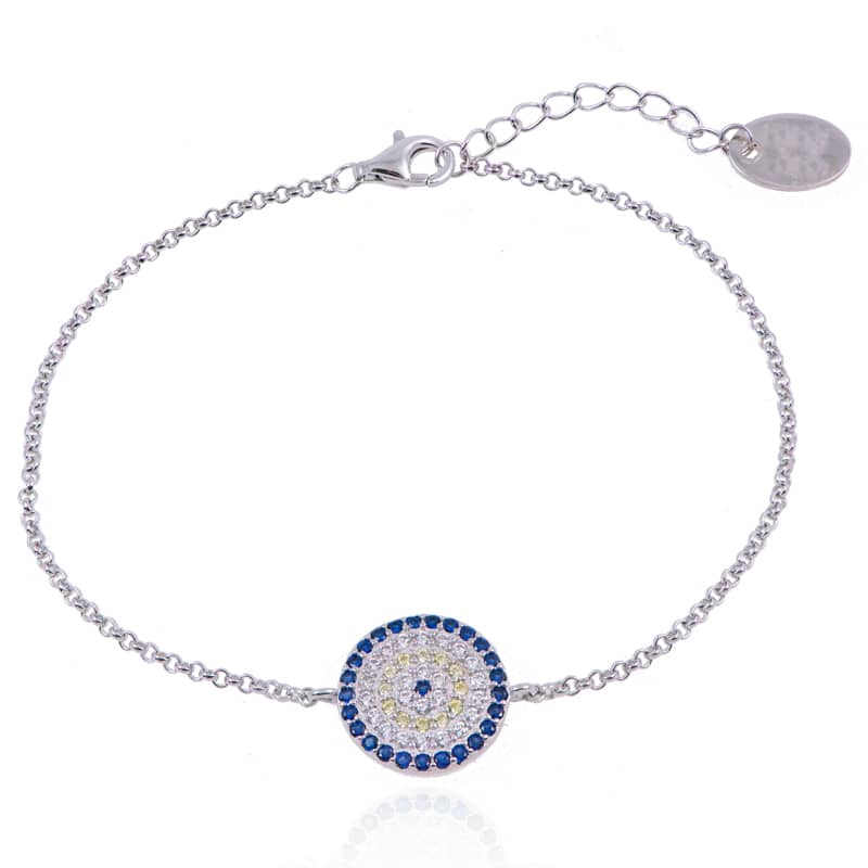 Evil eye bracelet, zirconium oxide bracelet, evil eye bracelet