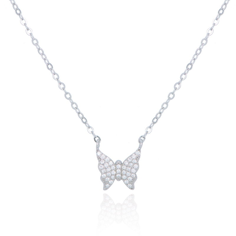 Factory Direct: Stunning <a href='/925/'>925</a> Silver Butterfly Necklace with Zircon Stones - Shop Fashionable & Romantic Jewelry