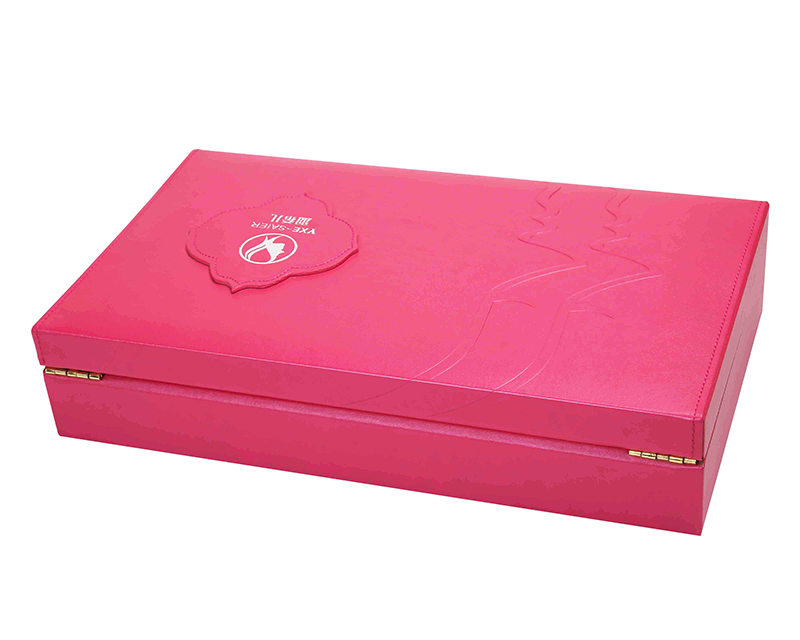 Factory Direct: High End Custom Brand PU Leather Box with Hinged Lid Display & Solid Wood - Order Now!