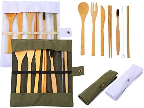 8-inch Bamboo Cutlery Set - Eco-Friendly Bamboo Fork, Spoon and Knife Flatware Set: Perfect for Restaurants, Catering Events, and Food Trucks  Disposable and Compostable  100-CT - Restaurantware | Main Street Deli and Cafe