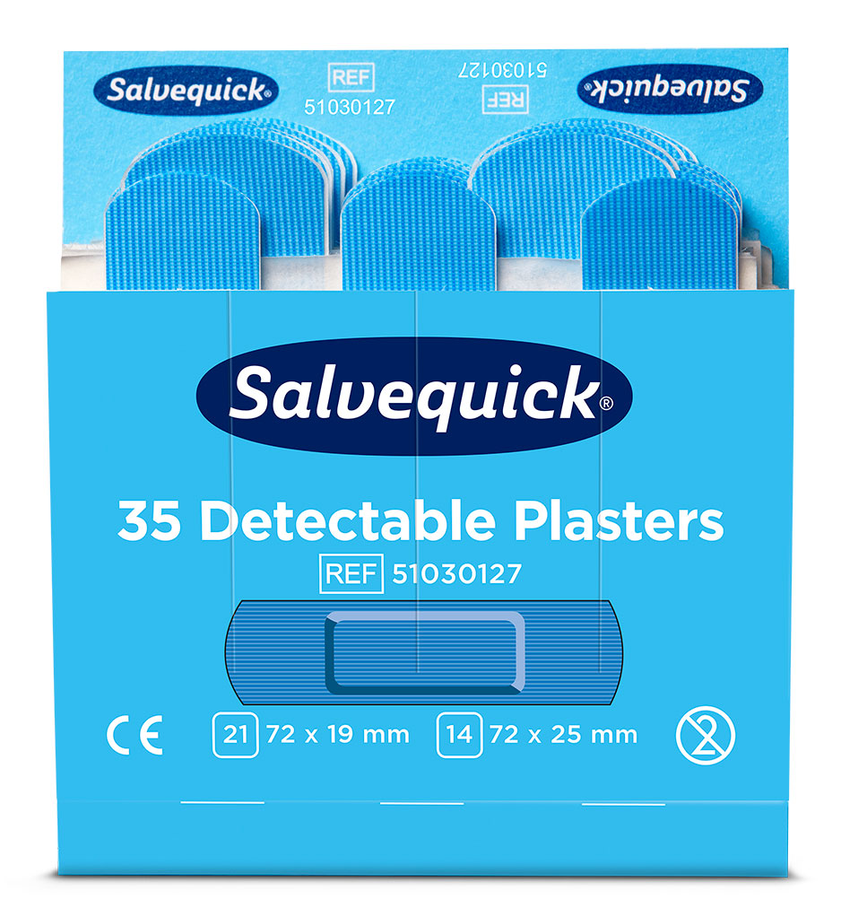 Salvequick Blue Detectable Plaster (Pack of 60) | Plasters | Safety First Aid