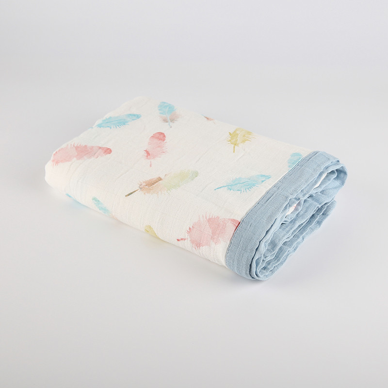 LollyBanks 100% Cotton Muslin Baby Blanket - 6-Layer Lightweight Quilt, 47x47 Inches, Ice Hockey Print
