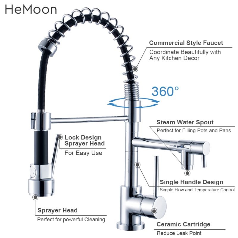 Down Spout Spray Flexible Kitchen Faucet (3)