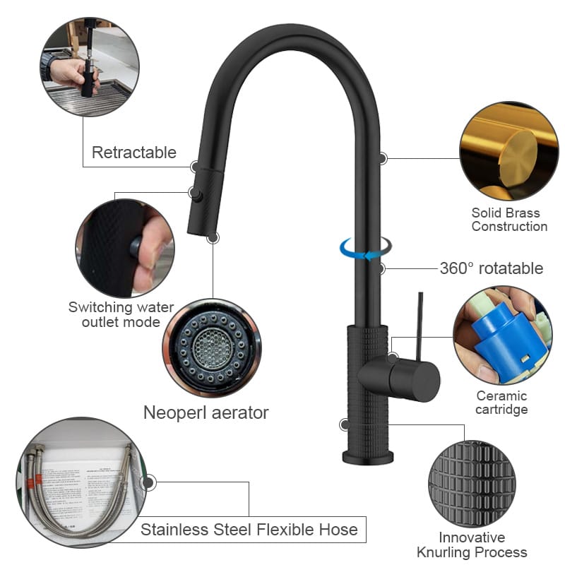 Spout Spray Flexible Kitchen Faucet (1)