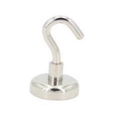 Neodymium Hook Magnet, with Hook, Nickel Coating