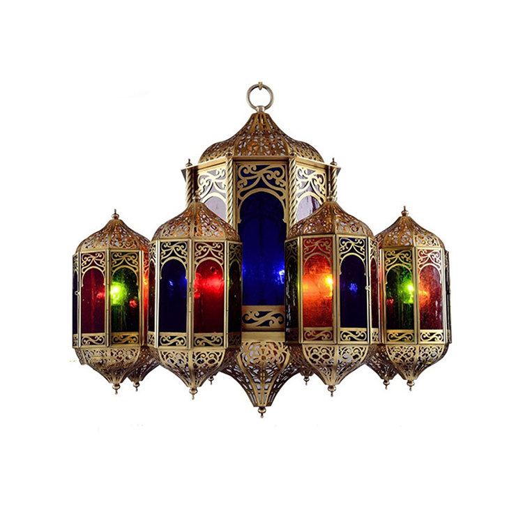 HITECDAD Bohemia Mediterranean Pendant Lamp Handmade Turkish Arab Style Chandelier Vintage Decor Pendant Lighting for Cafe, Bar, Hotel Decoration