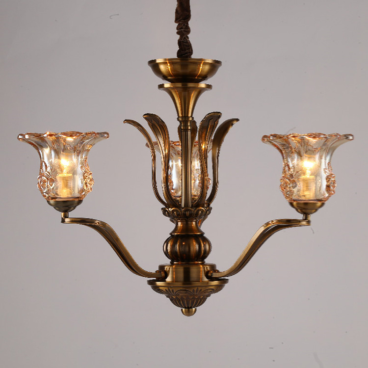 HITECDAD American style luxury chandelier used for villa duplex buildings retro lamp