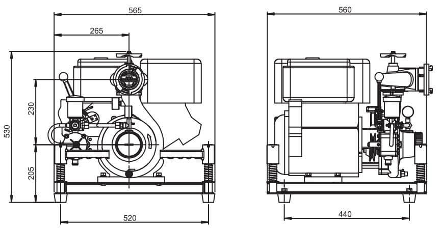 JBQ5.5-12.5-L gasoline fire fighting water pump size