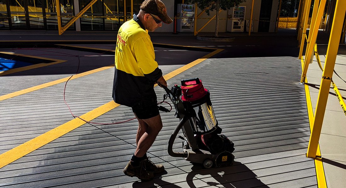 composite decking cleaning pine sap