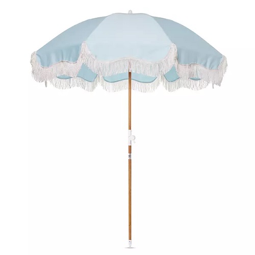 2 m <a href='/beach-umbrella/'>Beach Umbrella</a> Parasol-Coated Blue  Inspirely