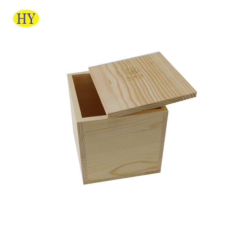 Unfinished Pine Wood Removable Lid Box For Candle packing
