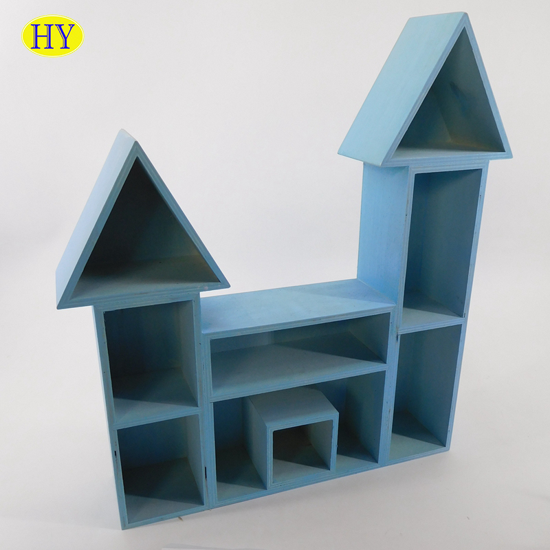 custom castle shape wooden <a href='/wall-hanger/'>wall hanger</a> for children living room wholesale