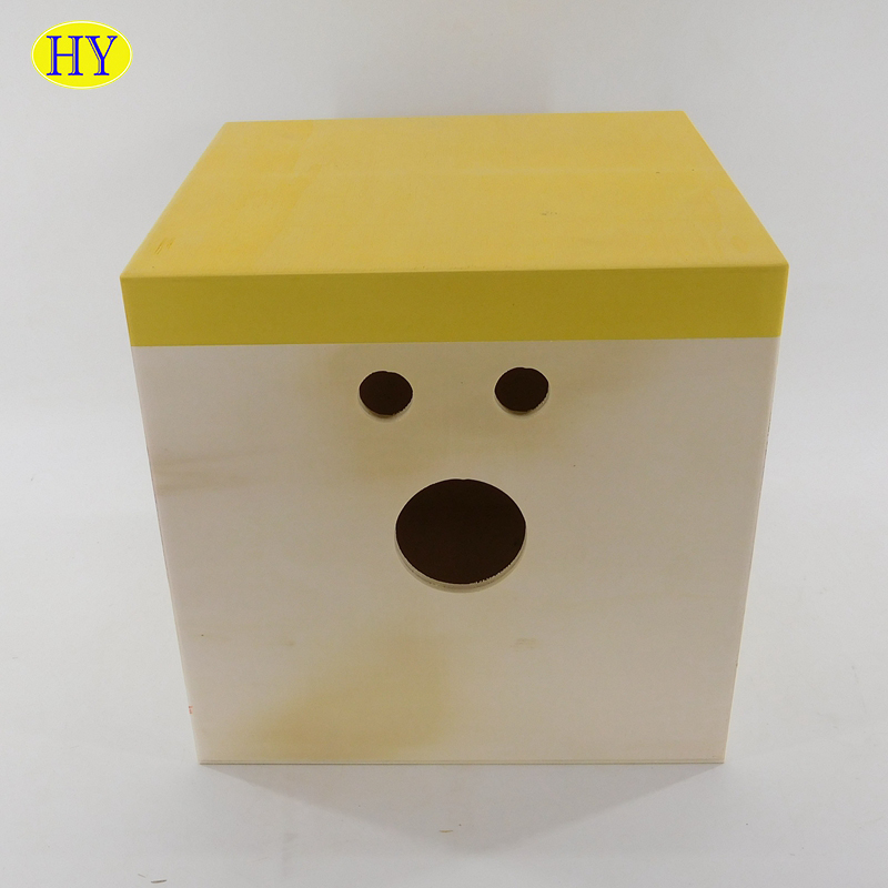 custom face shape cheap plywood box with lift lid wholesale
