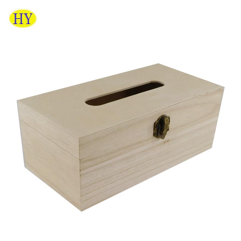Wholesale Unfinished Wooden Box Desktop Tissue Box