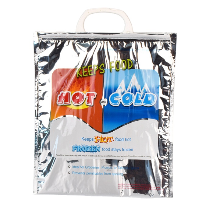 <a href='/hot-cold-thermal-bag/'>hot cold thermal bag</a> with plastic handle for grocery BBQ pacakging