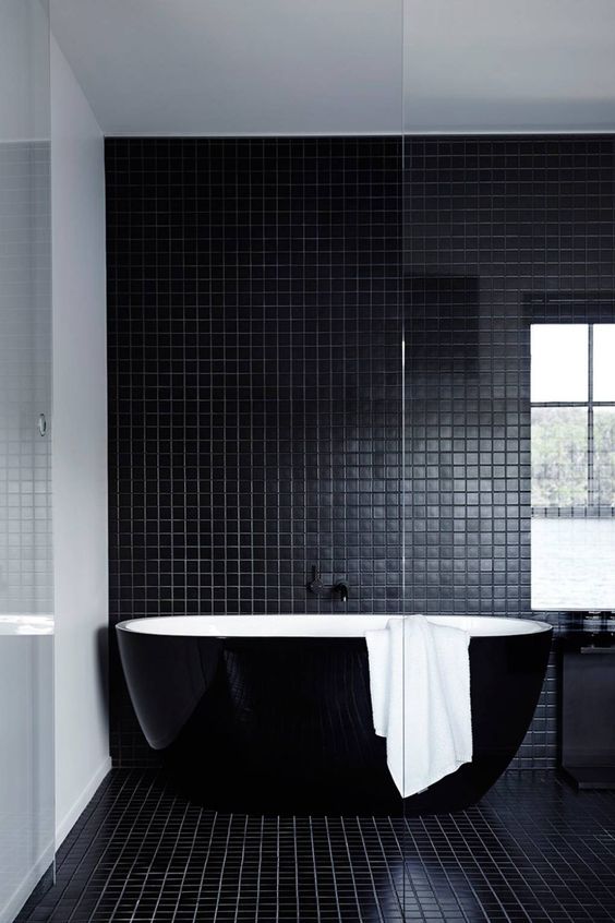 Bathroom Sanitary Ware Black Oval Stone Freestanding Bath Tub