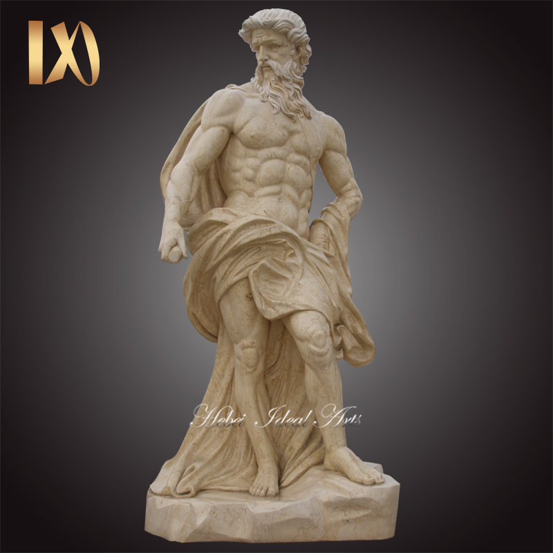 Factory Direct: Lifesize Hand-Carved Marble Poseidon Statues for Garden