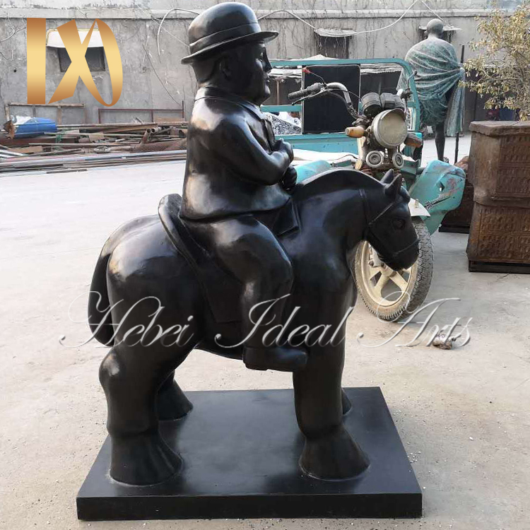 Outdoor Decoration Famous Fat Man Riding On Horse Bronze Statue