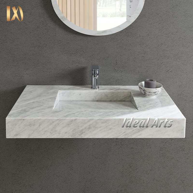 Factory Direct: Ideal Arts Natural Marble Wall-Mounted Sink for Bathroom