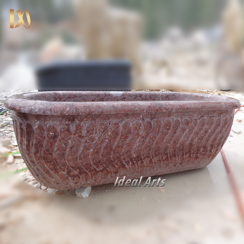 Ideal Arts customize red rectangular <a href='/marble-bathroom-bathtub/'>marble bathroom bathtub</a>s